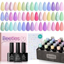 Beetles 23Pcs Nail Polish Kit Spring Summer Pastel Paradise Macaron Colors Brigh - $53.59