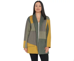LOGO Lounge by Lori Goldstein Brushed French Terry Patchwork Duster Jack... - £17.97 GBP