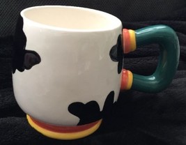 CLAY ART 1993 MUG SAN FRANCISCO HAND PAINTED &quot;COWHIDE&quot; FUN COFFEE CUP VI... - $12.99