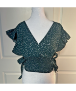 GREEN w/WHITE POLKA DOT CROP TOP LARGE - NEW! - $10.53 CAD