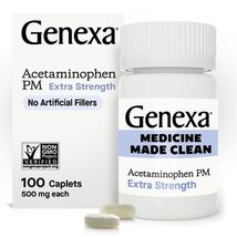 Genexa Clean Acetaminophen PM 500mg Nighttime Sleep Aid, 100 Tablets 12/... - $11.87