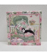 Cat On Chair Floral Garden 6 Drink Coasters In Box - Legacy Publishing G... - $17.72