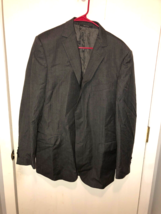 Z Zegna Mens 44L Wool Suit Jacket Gray Subtle Stripes 2 Button - £31.60 GBP