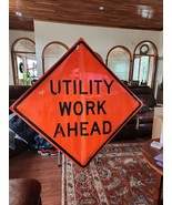 Korman Orange Reflective Roll-up Vinyl Sign 48x48 UTILITY WORK AHEAD - $83.13 CAD