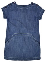 Tommy Hilfiger Kids Girls Denim Dress with Eyelet Pockets Blue, Sz 12, 9695-1 - £39.56 GBP