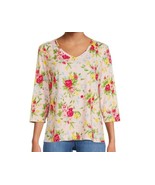 Pioneer Woman ~ 3/4 Sleeves ~ V-Neck ~ Sweet Rose T-Shirt ~ Size 2XL (20) - £17.67 GBP