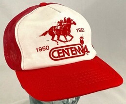 &quot;CENTENNIAL 1950-1983&quot; Hat-Mesh Back-Red-Snapback-Vtg- - £17.65 GBP
