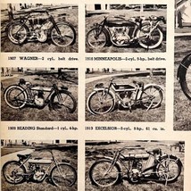 Antique Two Wheelers Early Motorcycles Print 1961 Yale Merkel Ephemera D... - £15.63 GBP