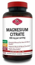 Olympian Labs Magnesium Citrate Caps, 400 mg, 300 Count - £32.91 GBP