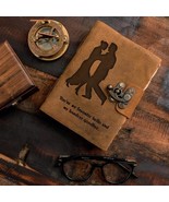 Leather Cover Handmade Deckle Edge Paper Vintage Couples Engraved Diary ... - $50.00