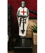 White Cloak Medieval Crusader Knight Swordsman Novelty Beer Tap Handle F... - €40,82 EUR