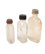 Lot of 3 Antique Medicine Bottles with Caps - €8,74 EUR