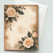 Roses #2 Greeting Card &amp; Envelope -  Watercolor Illustration - Blank A2 - $5.79