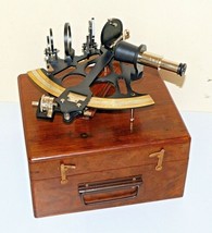 Antique Brass Marine Nautical Sextant Navigational Instruments With Wood... - €193,79 EUR