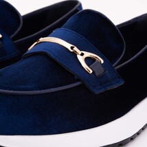 The Milan Navy Blue Leather Women Sneaker image 4