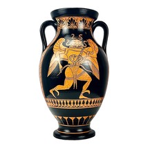 Medusa Monster Head Snake Perseus with Goddess Athena Vase Ancient Greek Pottery - £95.37 GBP