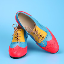 Women oxpumps shoes vintage genuine leather lady Thick heels Retro Vintage oxsho - £74.84 GBP