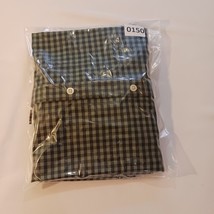 Gap Slim Button Down Collared Men's Off White & Dark Green Plaid Shirt Size L image 10