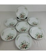 Grace Rochelle Plate Set 8 Luncheon Salad 7 3/4" Japan Floral Magnolia C... - $47.95