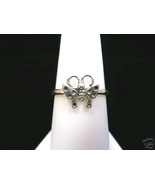 NEW CUTE 925 STERLING SILVER POLKA DOT BUTTERFLY BAND RING US SZ 7 - £6.28 GBP