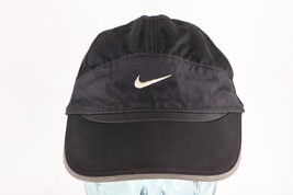 Vtg Nike Travis Scott Mini Swoosh Mesh Reflective 7 Panel Strapback Hat Black - £87.29 GBP