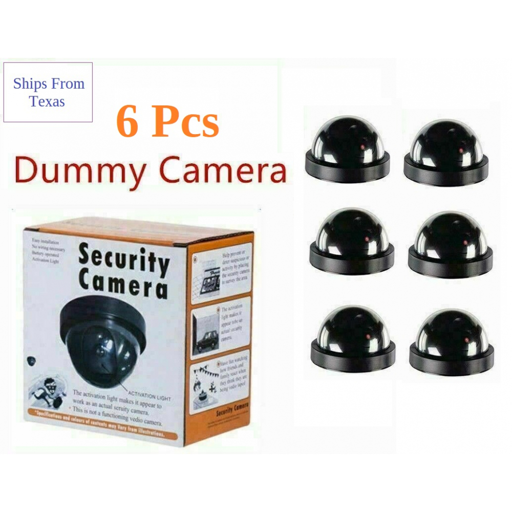  Dummy Surveillance Cameras   (6-Pack) Fake Security Cameras Flashing LE... - $22.24