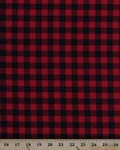 Cotton Red and Black Buffalo Check Plaid Cotton Fabric Print by the Yard D753.08 - £23.71 GBP