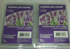 2 Packs American Home By Yankee Candle 2.6 Oz Lovely Lavender 6 Count Wax Cubes - £11.03 GBP