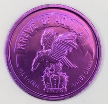 1984 Krewe of Aquila Mardi Gras Doubloon Purple Al. One Step Beyond - £4.62 GBP