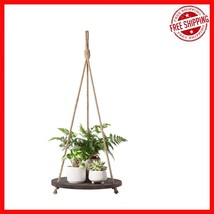 Vintage Round Floating Plant Shelf with Durable Jute Rope - Stylish Home... - $32.97