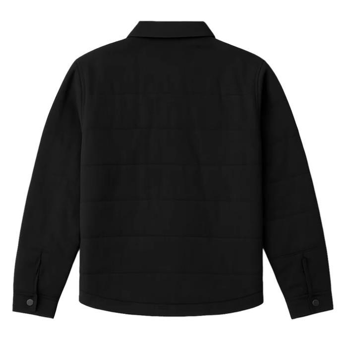 Hurley Mens Shirt Jacket Black Shacket Pockets Quilted Snap Button Lightweight Item image 8