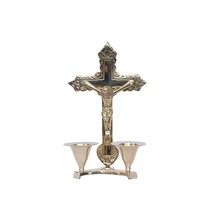  Table Standing Showpiece Creative Lord Jesus on Holy Cross Brass Statue  - £25.30 GBP