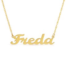 New Passion Script Font 14k Solid Gold Custom Name Necklace Personalized Customi - $459.99