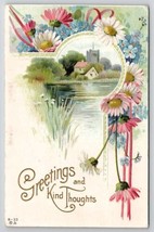 Kind Thoughts Greetings Daisies Pond Davidson Family Long Pine NE Postca... - £3.95 GBP