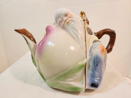 Vintage Chinese Shou Xing God of Longevity Teapot with Lid 1960&#39;s Chinoiserie - £62.27 GBP