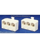 2X Modular TELEPHONE Line Cable Wall Outlet SPLITTER Triple Jack Connect... - £7.39 GBP