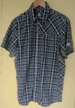 Vintage Club Ride Bike Shirt Medium Plaid Zip Pockets Snap Up KK - $333.36 MXN