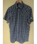 Vintage Club Ride Bike Shirt Medium Plaid Zip Pockets Snap Up KK - $328.40 MXN