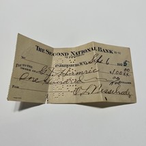 Canceled Check Thé Second National Bank Of Parkersburg West Virginia 1925 - $8.53