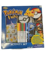 NEW Pokemon Art Activity Set Coloring Book-Velvet Posters-Stencil-Stickers  - £13.66 GBP