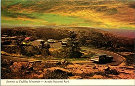 Vtg Cartolina 1960s Summit Of Cadillac Mountain Presso Tramonto Acadia Nazionale - £6.67 GBP