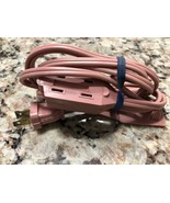 Rose Pink 2 Outlet Vintage Extension Cord 8ft Cord - £11.79 GBP