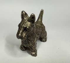Miniature Metal Scottie Dog Figurine Vintage Scottish Terrier Collectible - $147.62 MXN