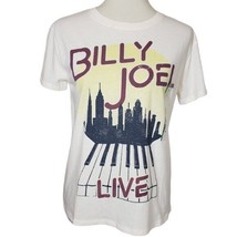 Billy Joel Live Womens Cream Short Sleeve Round Neck Pullover T Shirt Te... - $34.88