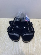 NWT White Mountain Women&#39;s Faux Fur Lined Sandals Black Size 6 - £14.89 GBP