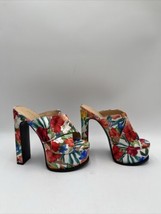 Women’s Guess Floral Crisscross Platform Sandals Multicolor Size 5M - £33.29 GBP