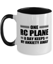RC Plane Collector Mug - One A Day Keeps My Anxiety Away - Funny Two-tone  - £14.34 GBP
