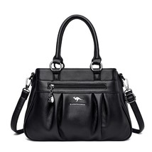 Vintage Casual Womens Shoulder Bags High Quality Leather 3 Layer Large Capacity  - £59.68 GBP