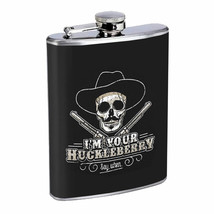 I&#39;m Your Huckleberry Say When 01R 8oz Stainless Steel Flask Drinking Whiskey - £11.83 GBP