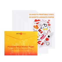 Clear - 60 Sheets Transparent Sticker Paper-Contains 30 Sheets Clear Lab... - £26.54 GBP
